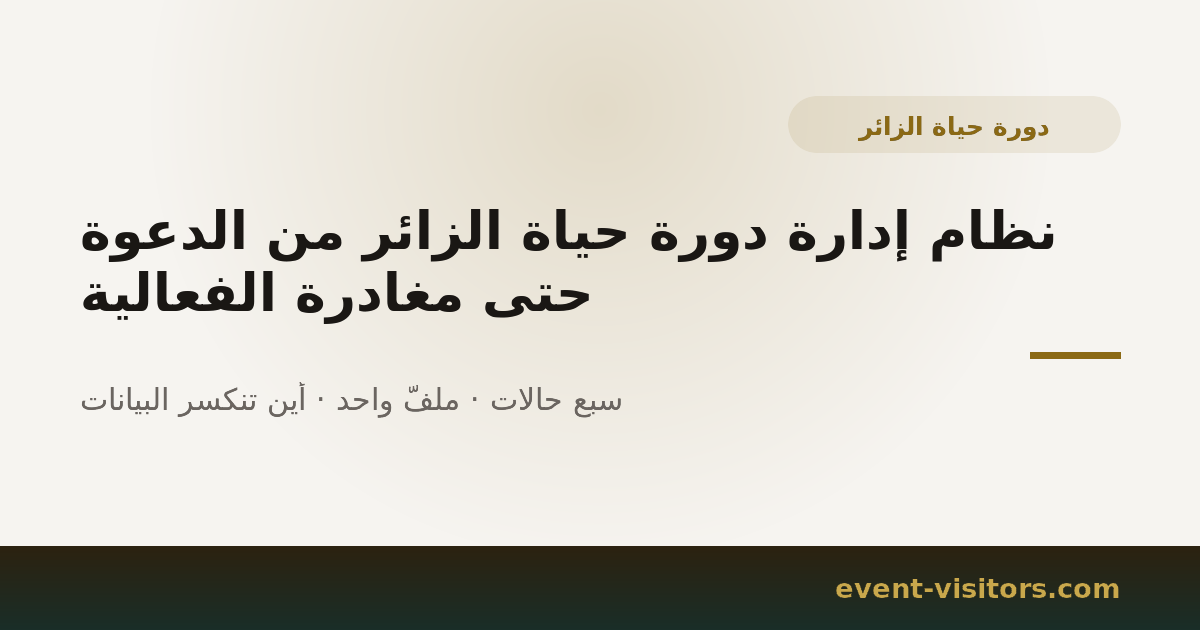 نظام إدارة دورة حياة الزائر من الدعوة حتى مغادرة الفعالية